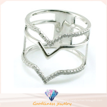 Cool Fashion Jewelry Silver Rhodium Plating Unique V Ring (R10318)